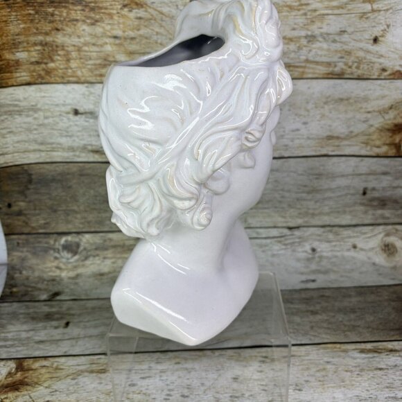 Hobby Lobby Facile Head Bust Glossy White Ceramic Open Top 10.5" T Table Decor - Picture 6 of 16